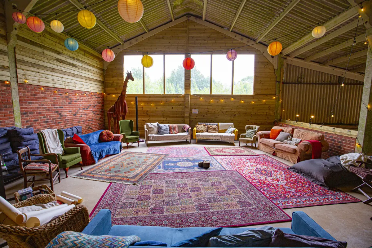 The barn in use during a retreat